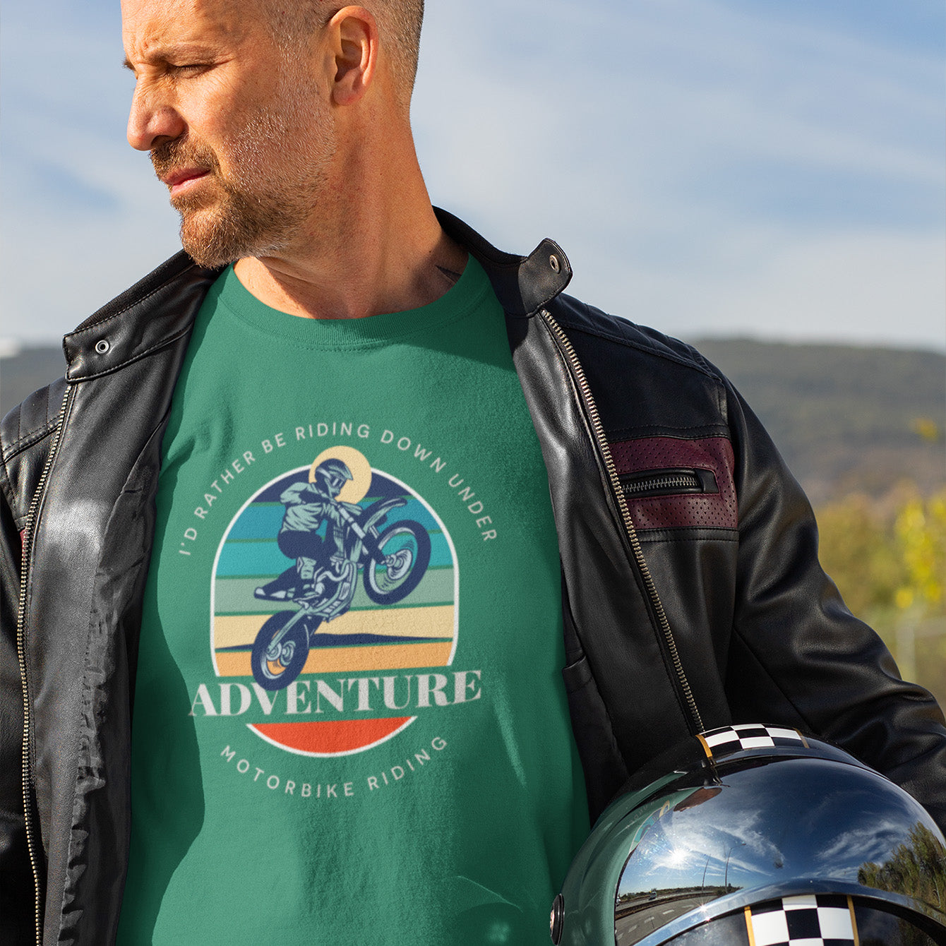 Adventure Motorbike Riding - Premium Crewneck T-shirt