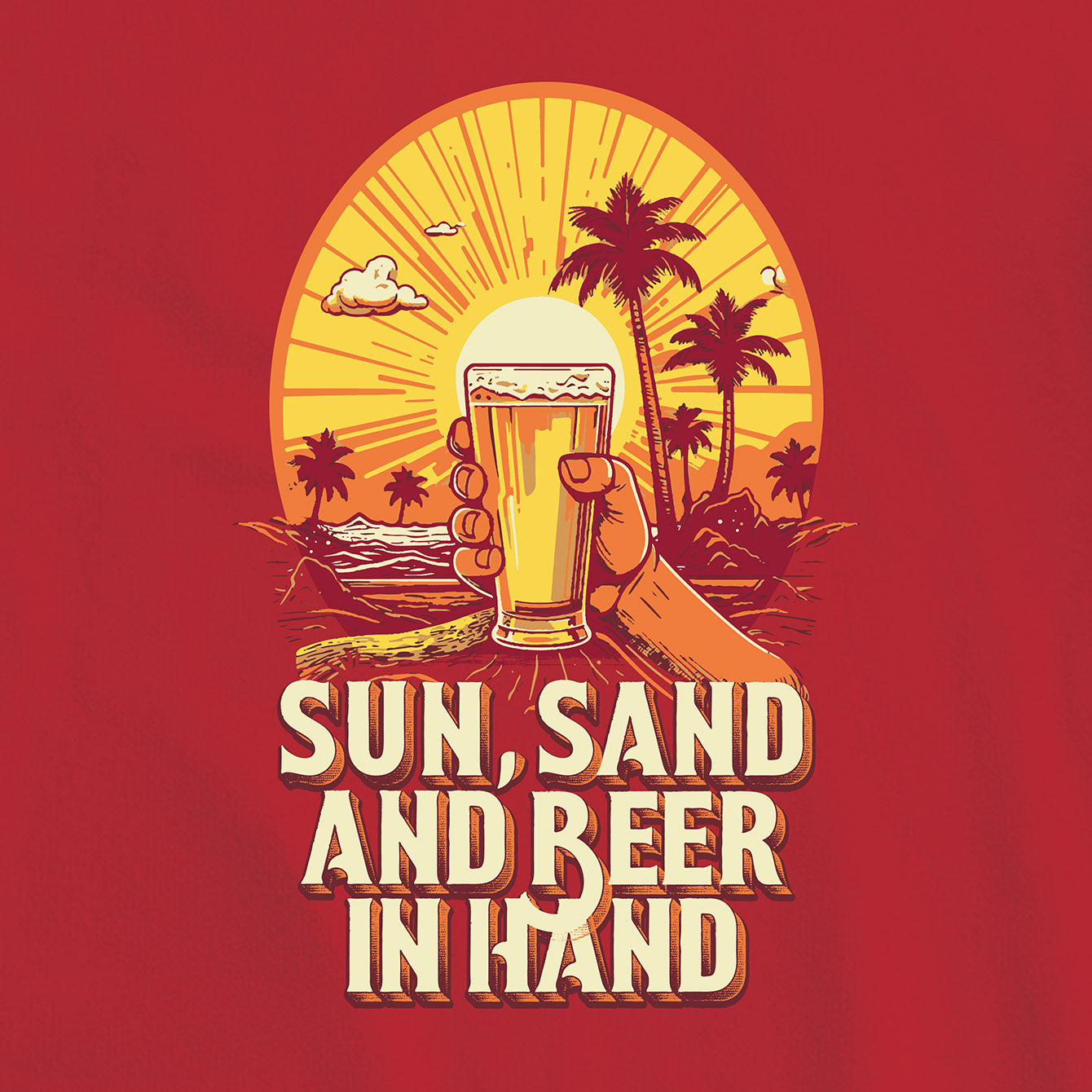 Sun, Sand & Beer in hand - Classic Crewneck Sweatshirt