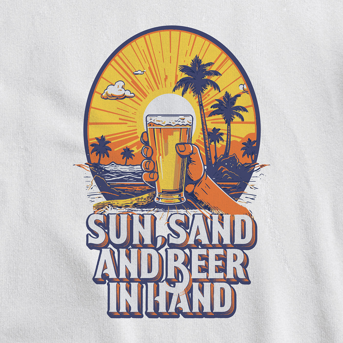 Sun, Sand & Beer in hand - Classic Crewneck Sweatshirt