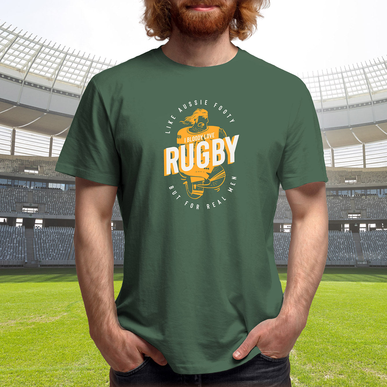 I bloody love Rugby - Heavyweight Crewneck T-shirt