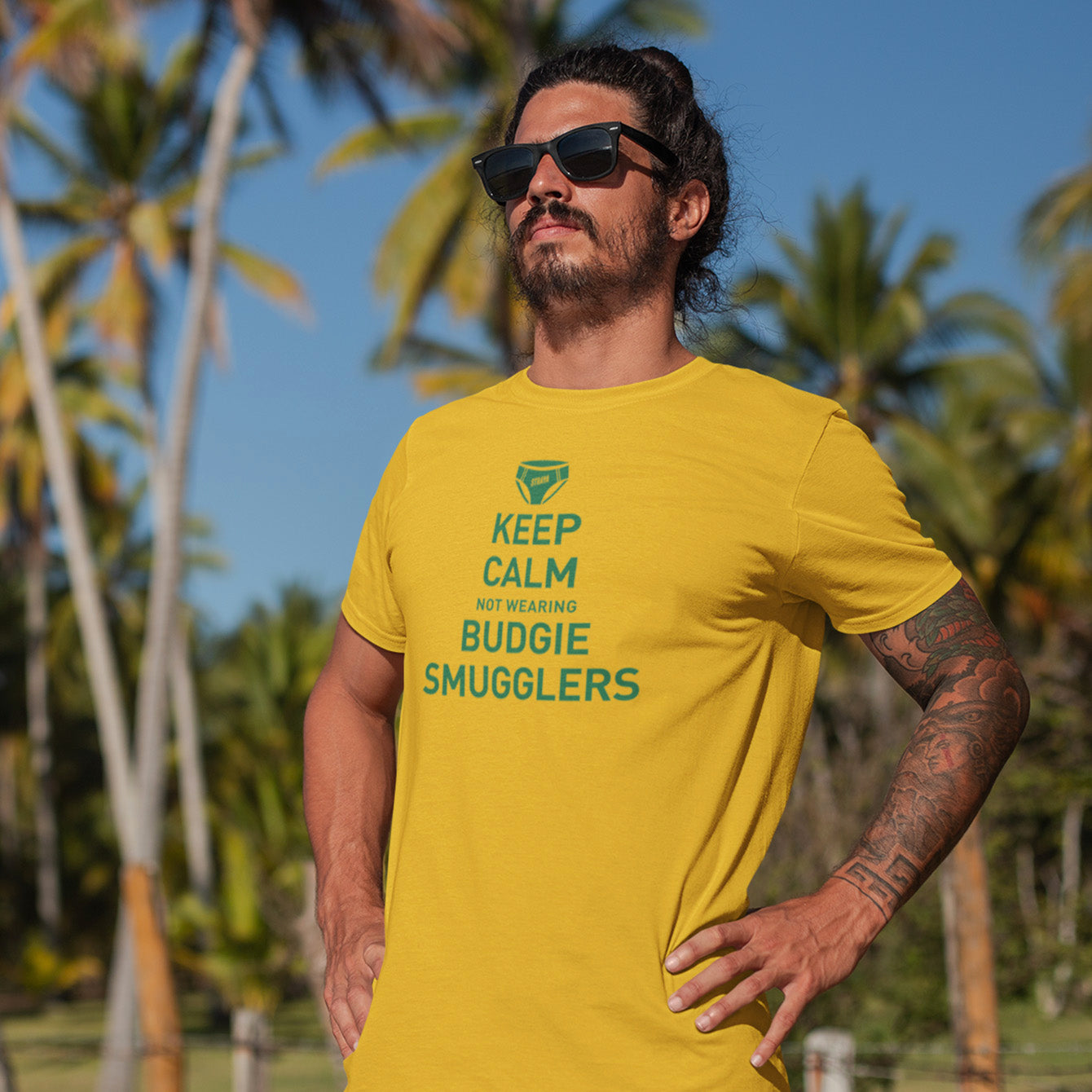 Keep Calm Budgie Smugglers - Heavyweight Crewneck T-shirt