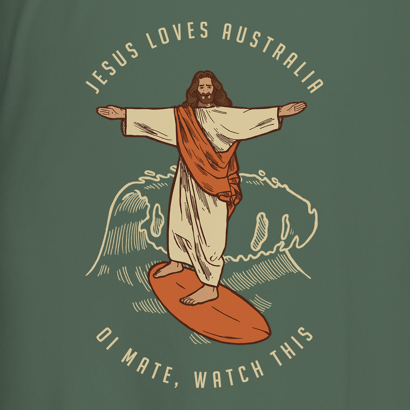 Jesus loves Australia - Heavyweight Crewneck T-shirt