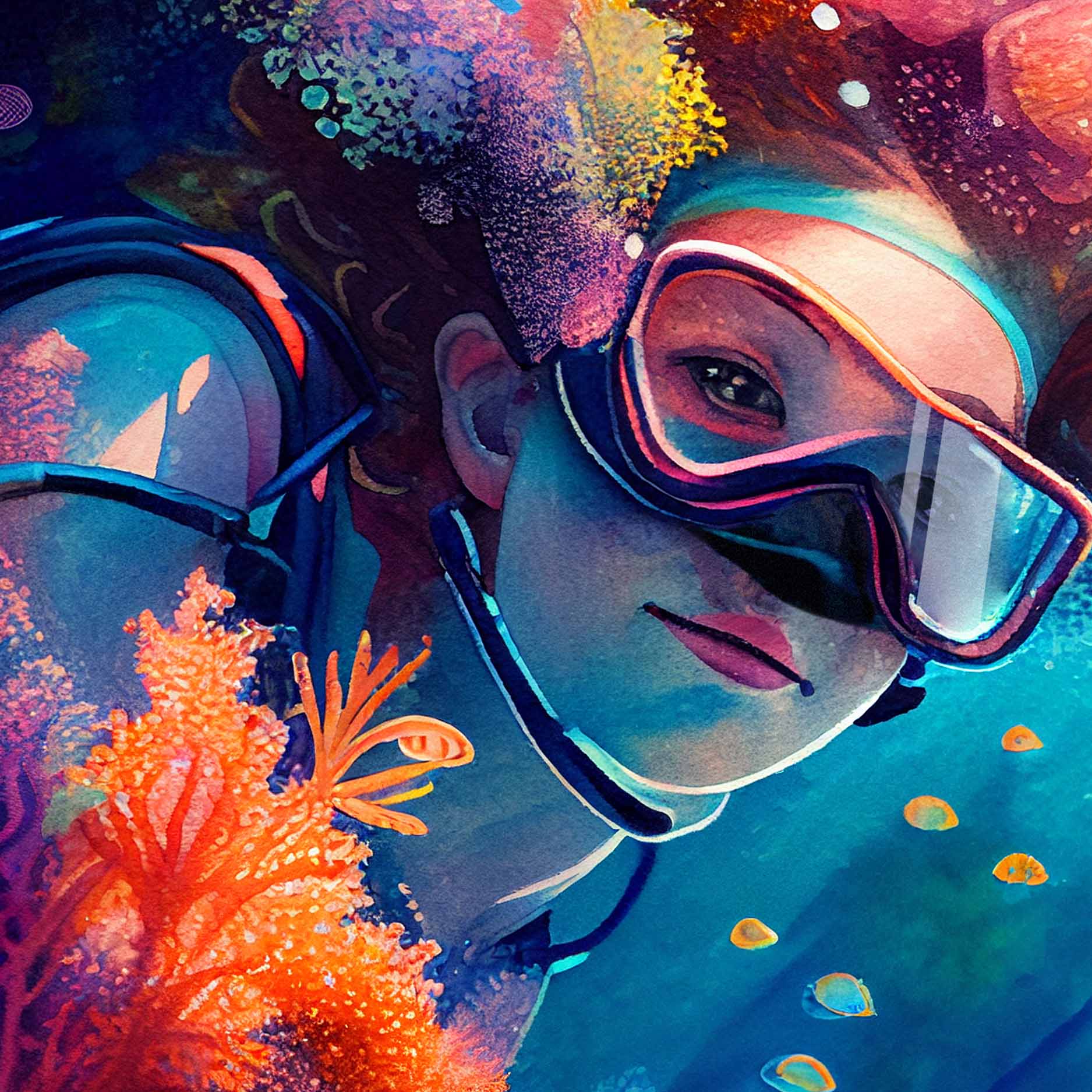 Great Barrier Reef Girl - A2 Premium Matte Poster