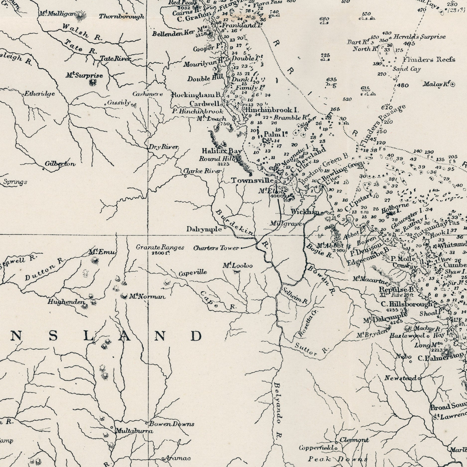 Great Barrier Reef Map (1893) - A2 Premium Matte Poster