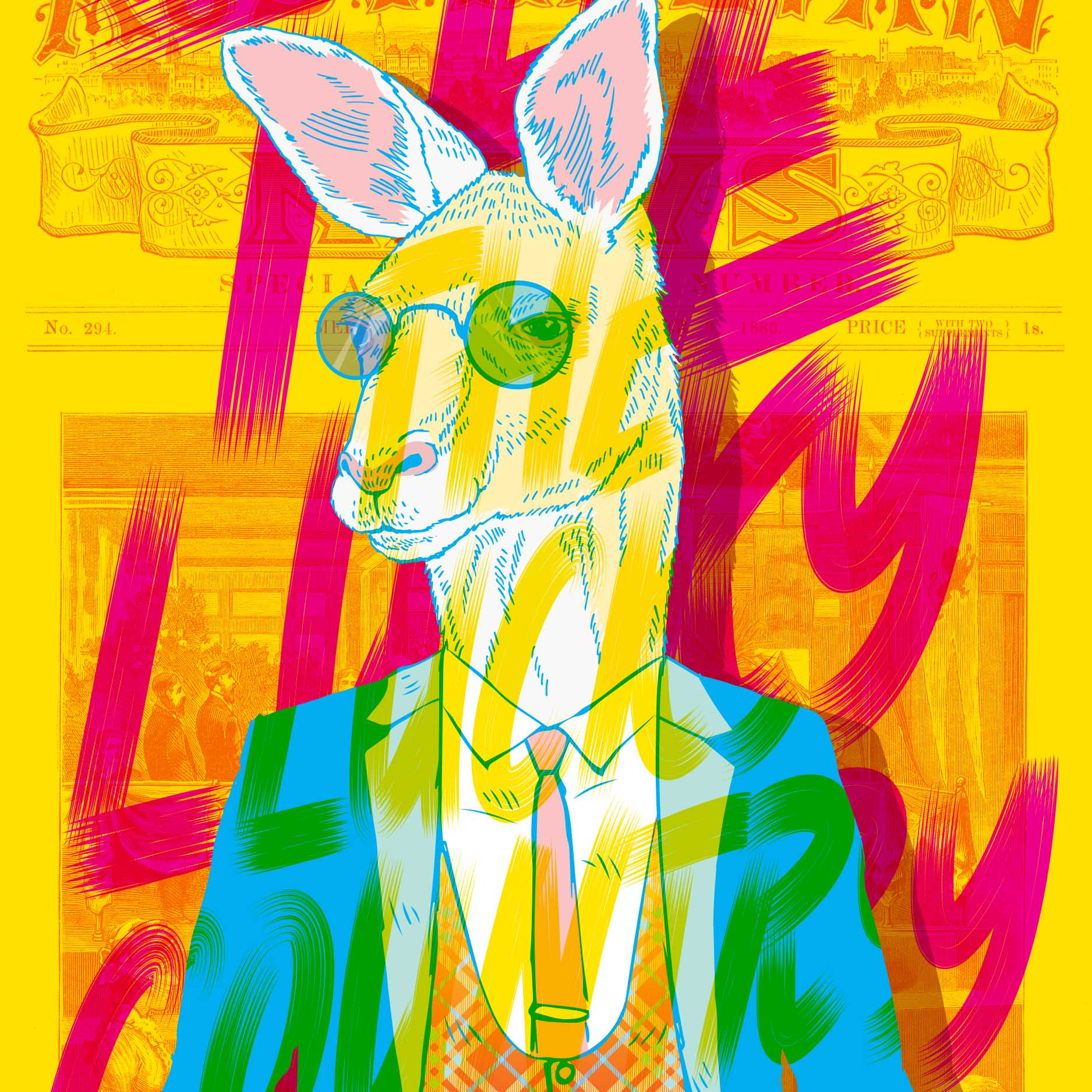 Pop of Lucky Country - A3 Poster & Hanger