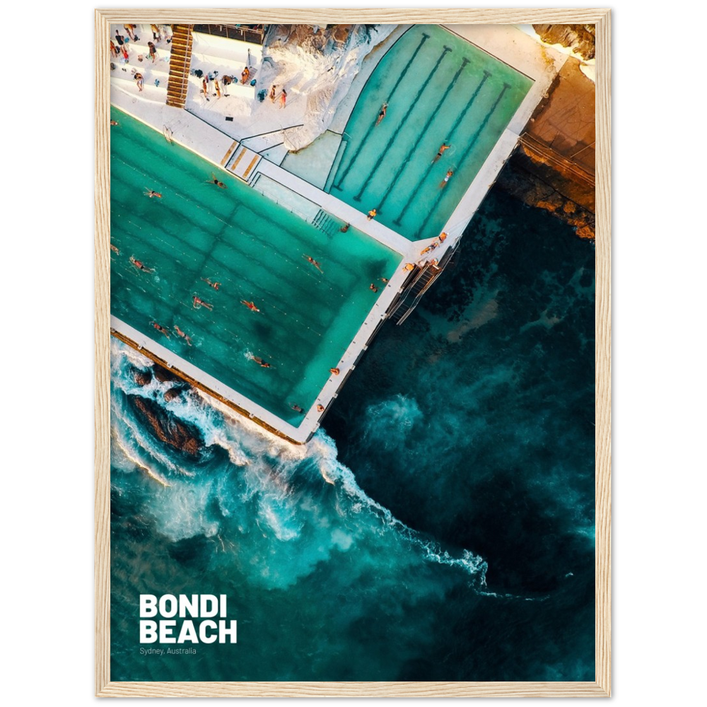 Bondi Beach - Large Premium Matte Paper Wooden Framed Poster