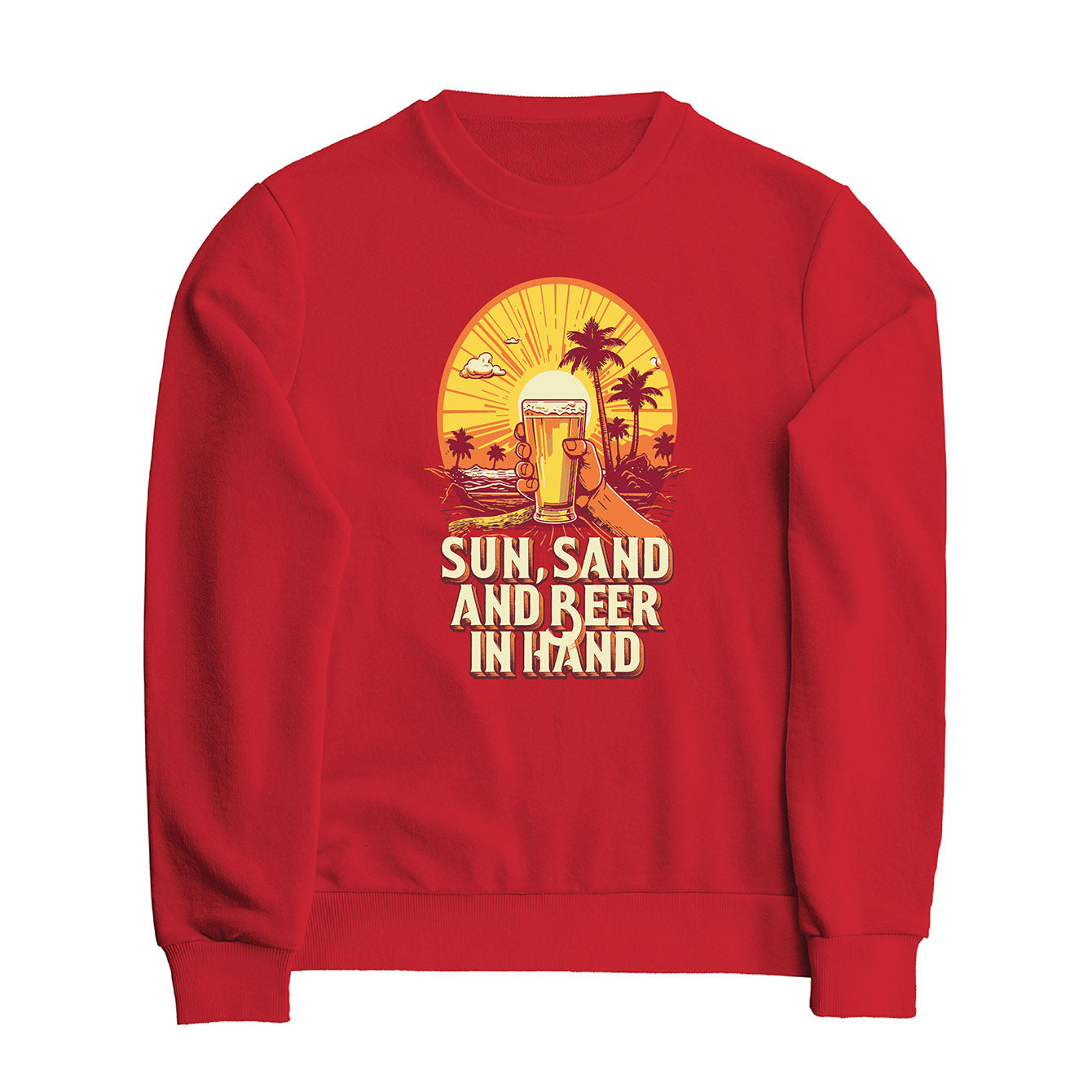 Sun, Sand & Beer in hand - Classic Crewneck Sweatshirt