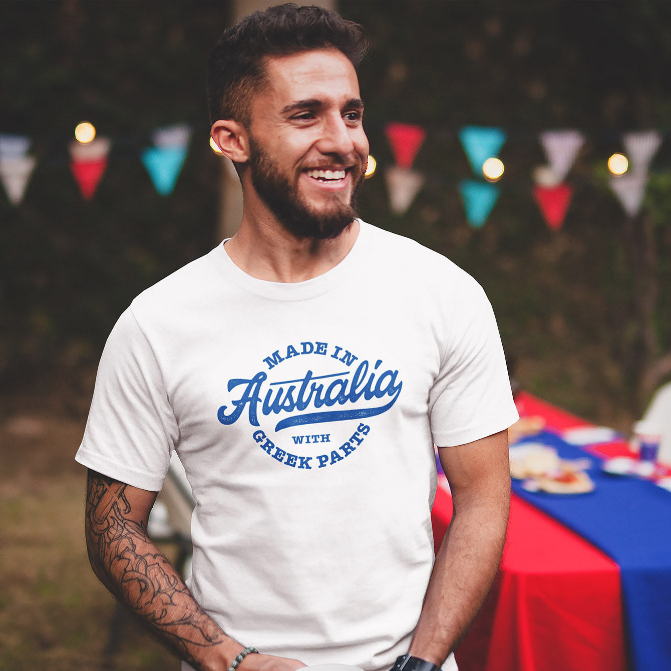 Made in Australia [Greek] - Premium Crewneck T-shirt