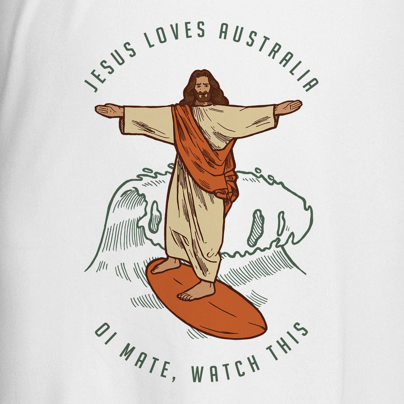 Jesus loves Australia - Heavyweight Crewneck T-shirt