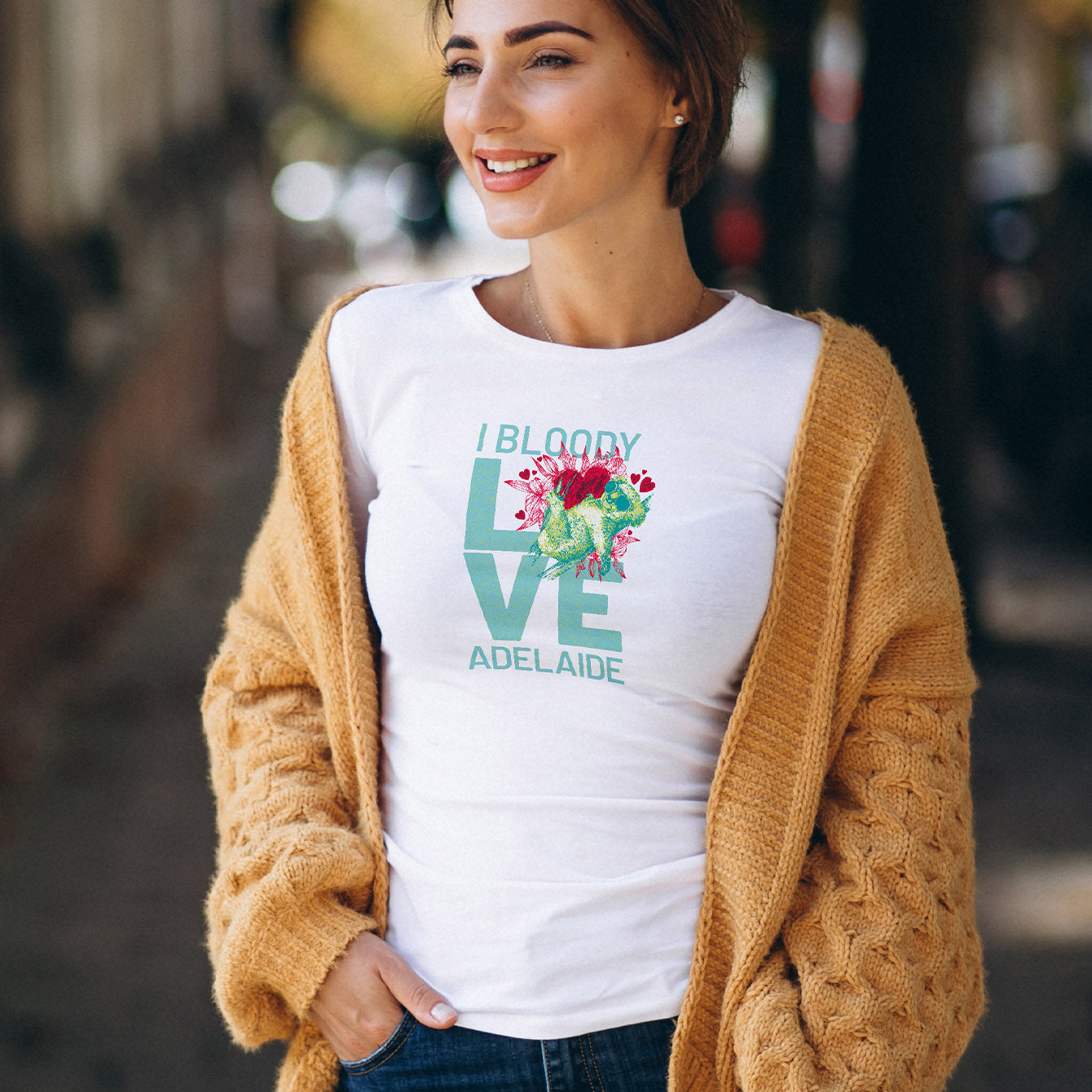 I bloody love Adelaide - Premium Womens Crewneck T-shirt