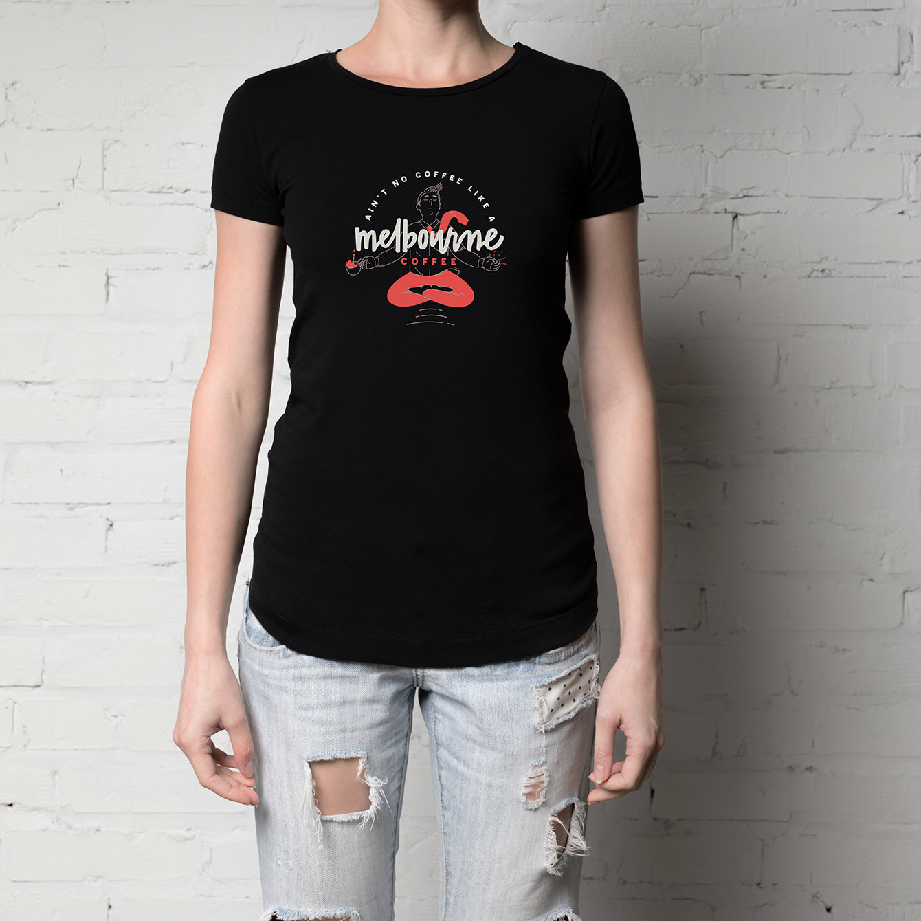 Melbourne Coffee - Premium Womens Crewneck T-shirt