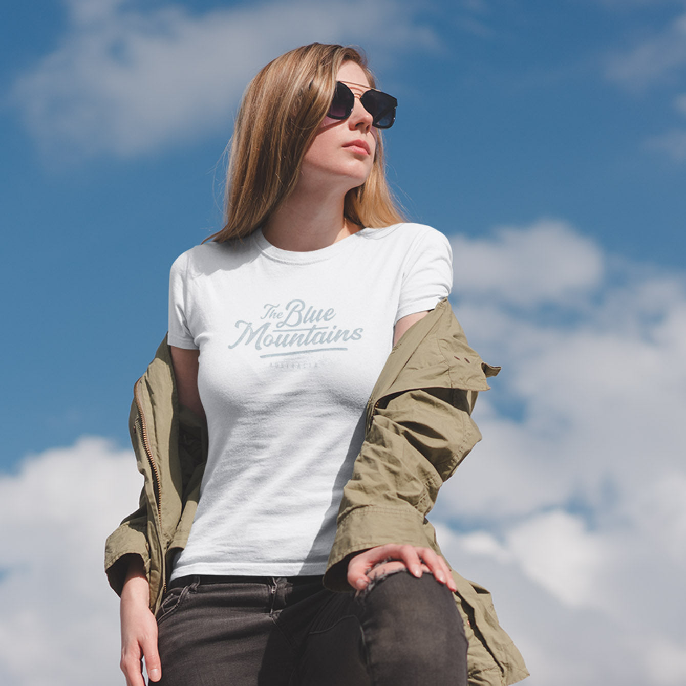 The Blue Mountains - Premium Womens Crewneck T-shirt