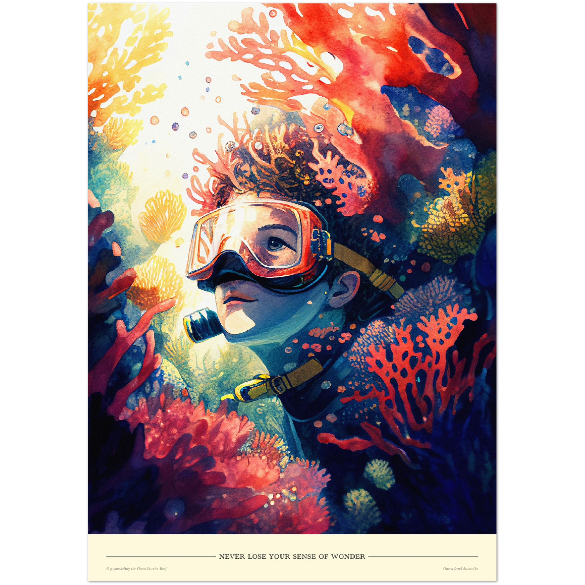 Great Barrier Reef Boy - A2 Premium Matte Poster