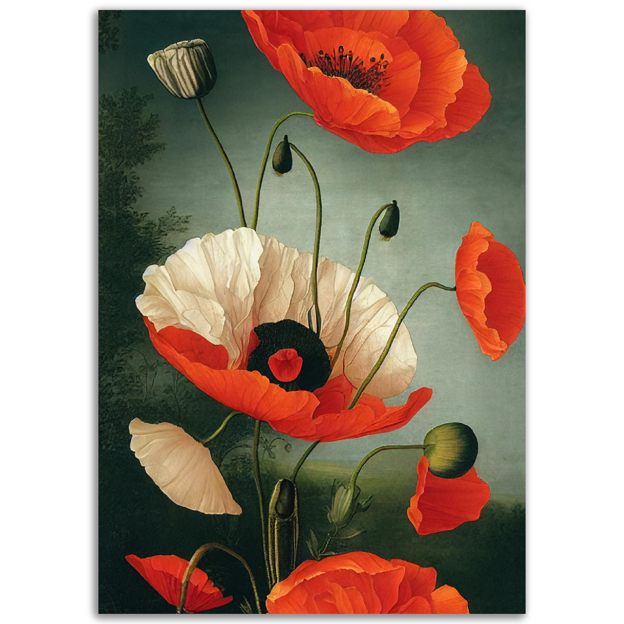 Vintage Poppies - A2 Premium Matte Poster