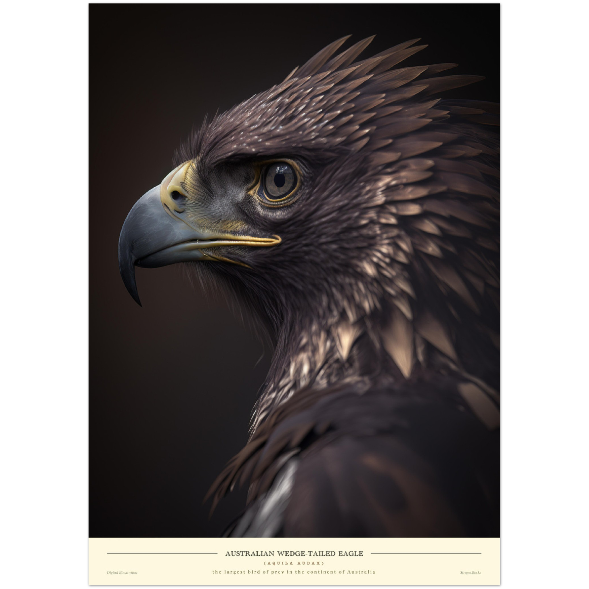 Australian Wedge-Tailed Eagle - A2 Premium Matte Poster